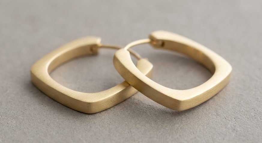 Sleek Geo Hoops — detail view